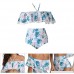 Occitop Family Matching Swimsuit Pompon Bikini Set Mother Daughter Ruffle Beachwear B07QD5KJFQ